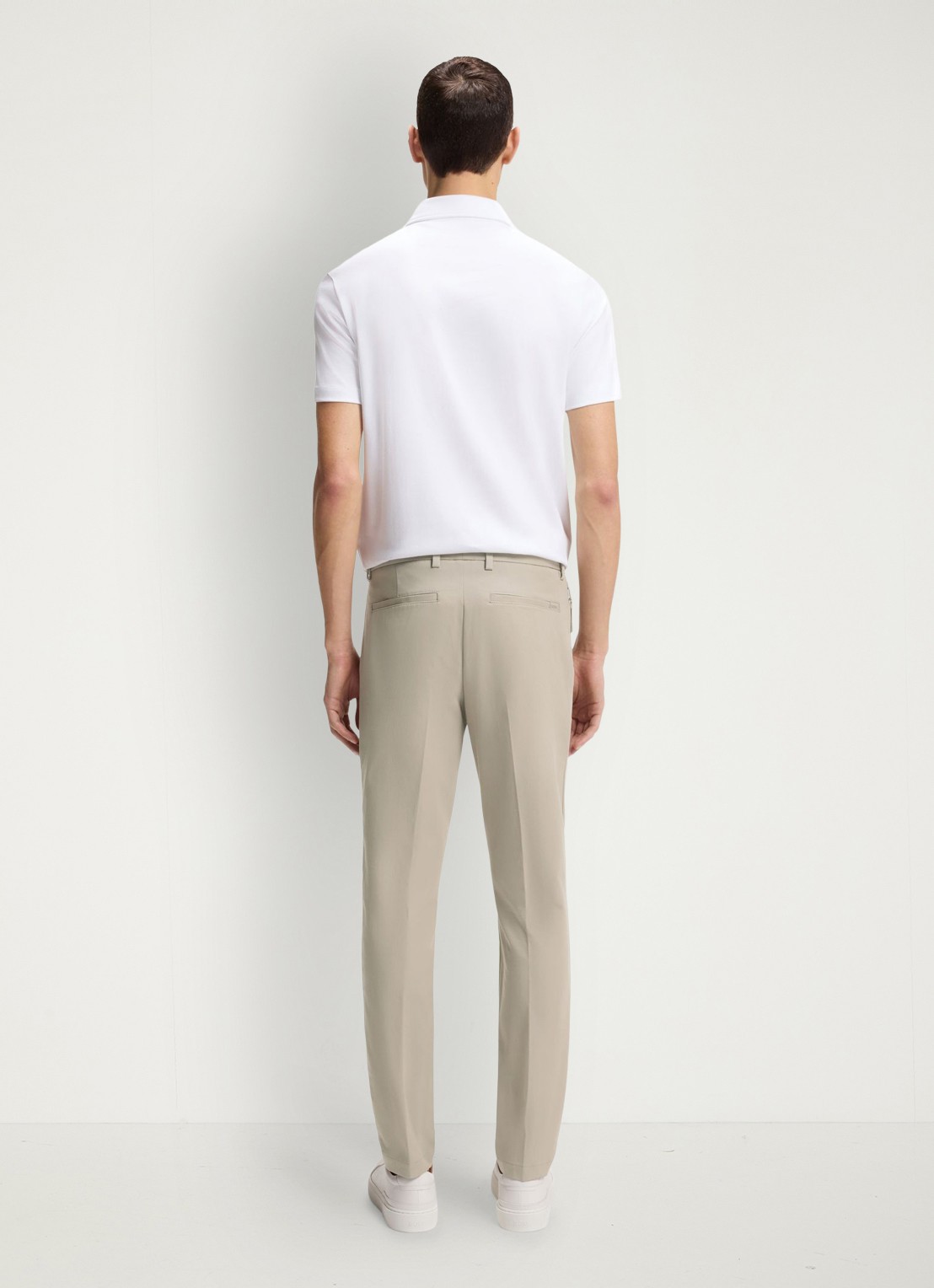 BOSS Slim-fit broek van een katoenmix met stretch - achterkant 3 open beige-294 / beige