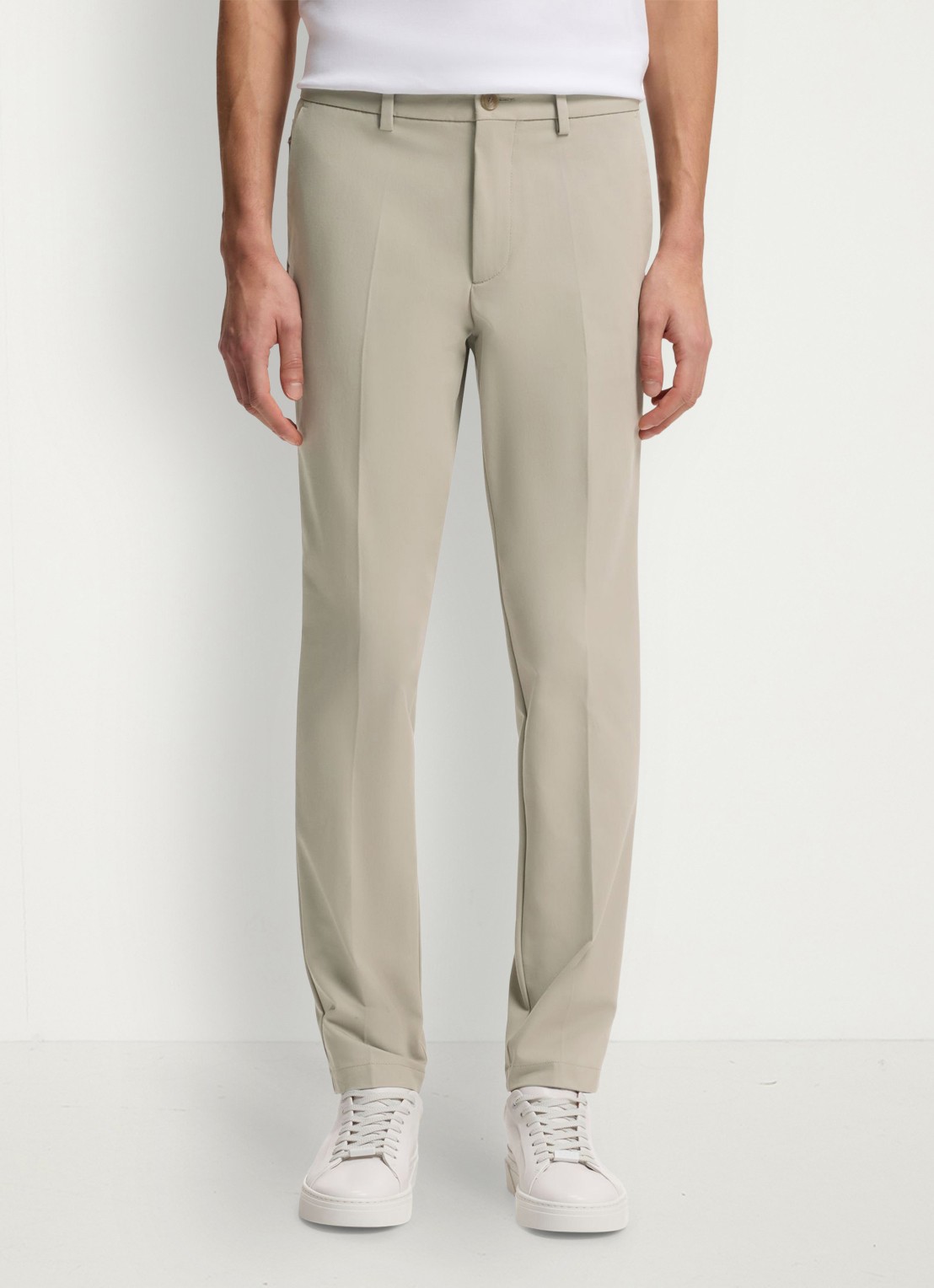 BOSS Slim-fit broek van een katoenmix met stretch - detail 4 open beige-294 / beige