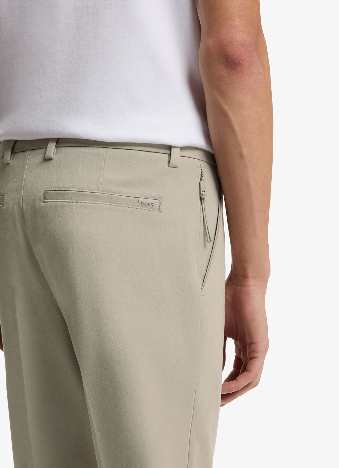 BOSS Slim-fit broek van een katoenmix met stretch - detail 5 open beige-294 / beige