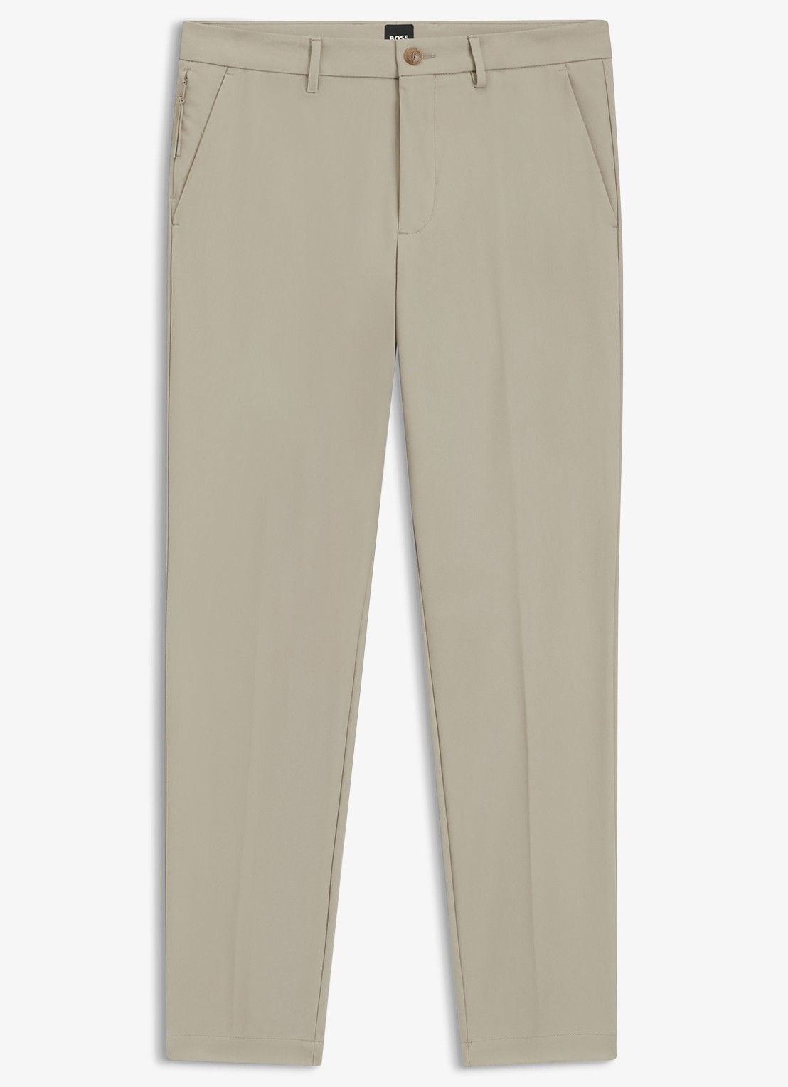 BOSS Slim-fit broek van een katoenmix met stretch - voorkant open beige-294 / beige