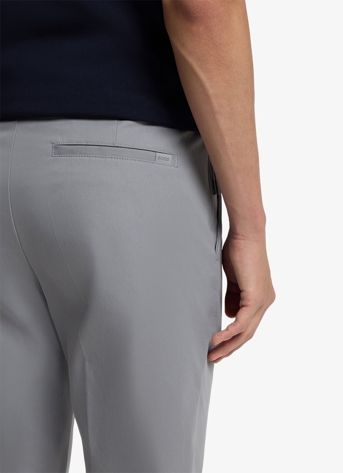 BOSS Slim-fit broek van een katoenmix met stretch - detail 3 silver-047 / zilver