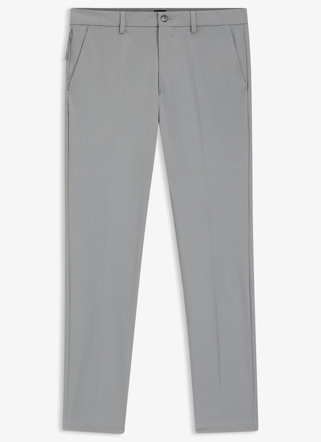 BOSS Slim-fit broek van een katoenmix met stretch - voorkant 4 silver-047 / zilver