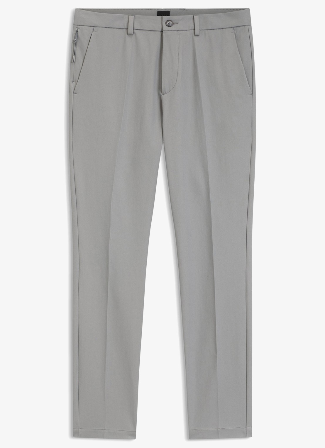 BOSS Slim-fit broek van een katoenmix met stretch - voorkant open grey-079