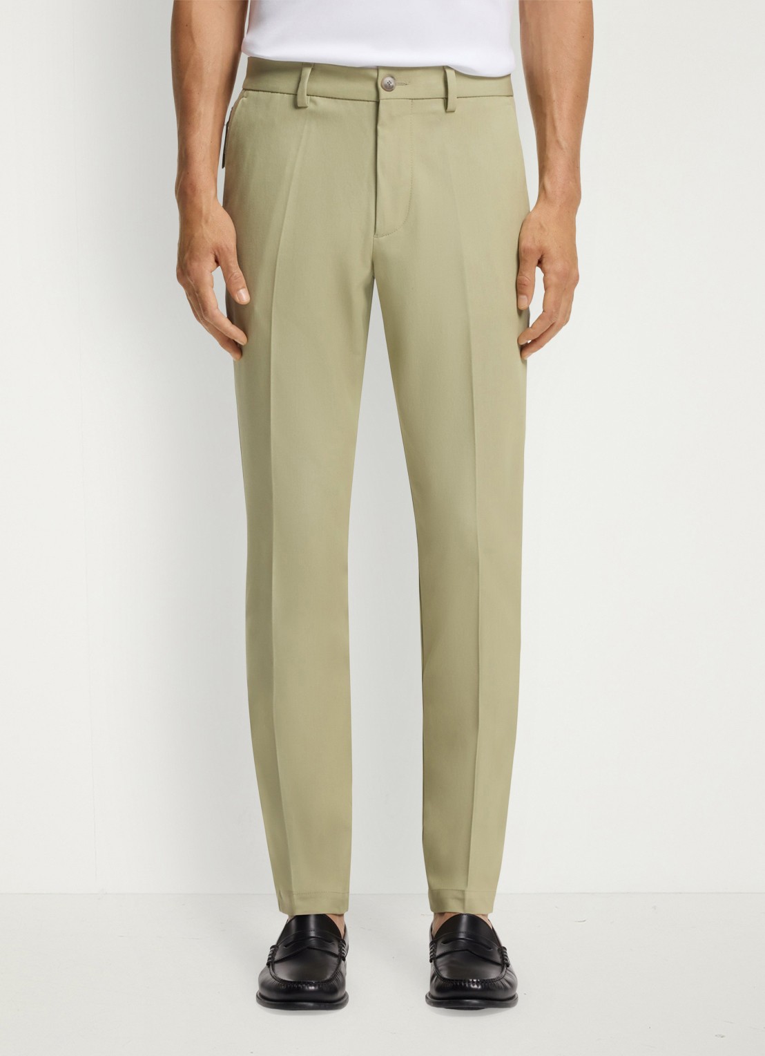 BOSS Slim-fit broek van een katoenmix met stretch - detail dark beige-254 / beige