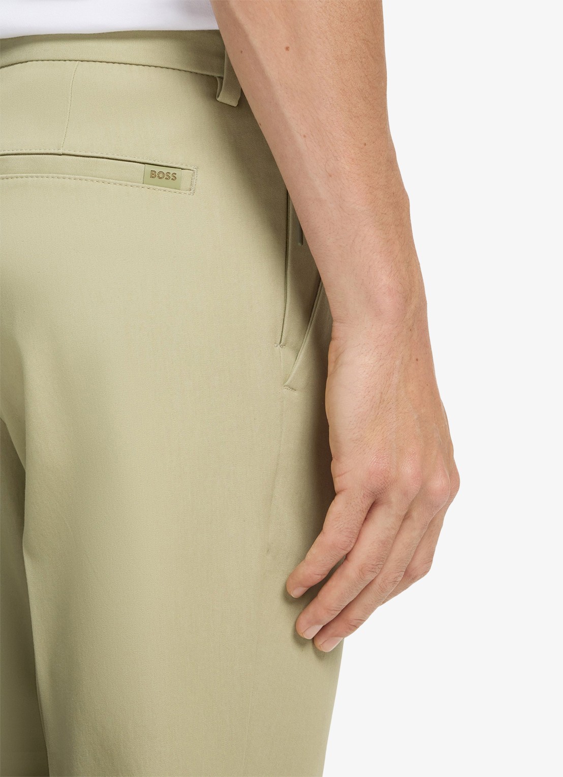 BOSS Slim-fit broek van een katoenmix met stretch - detail 3 dark beige-254 / beige