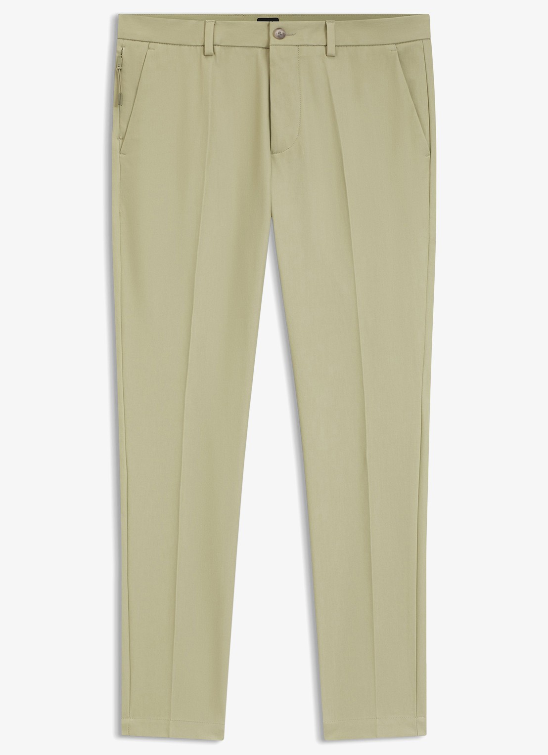 BOSS Slim-fit broek van een katoenmix met stretch - voorkant dark beige-254