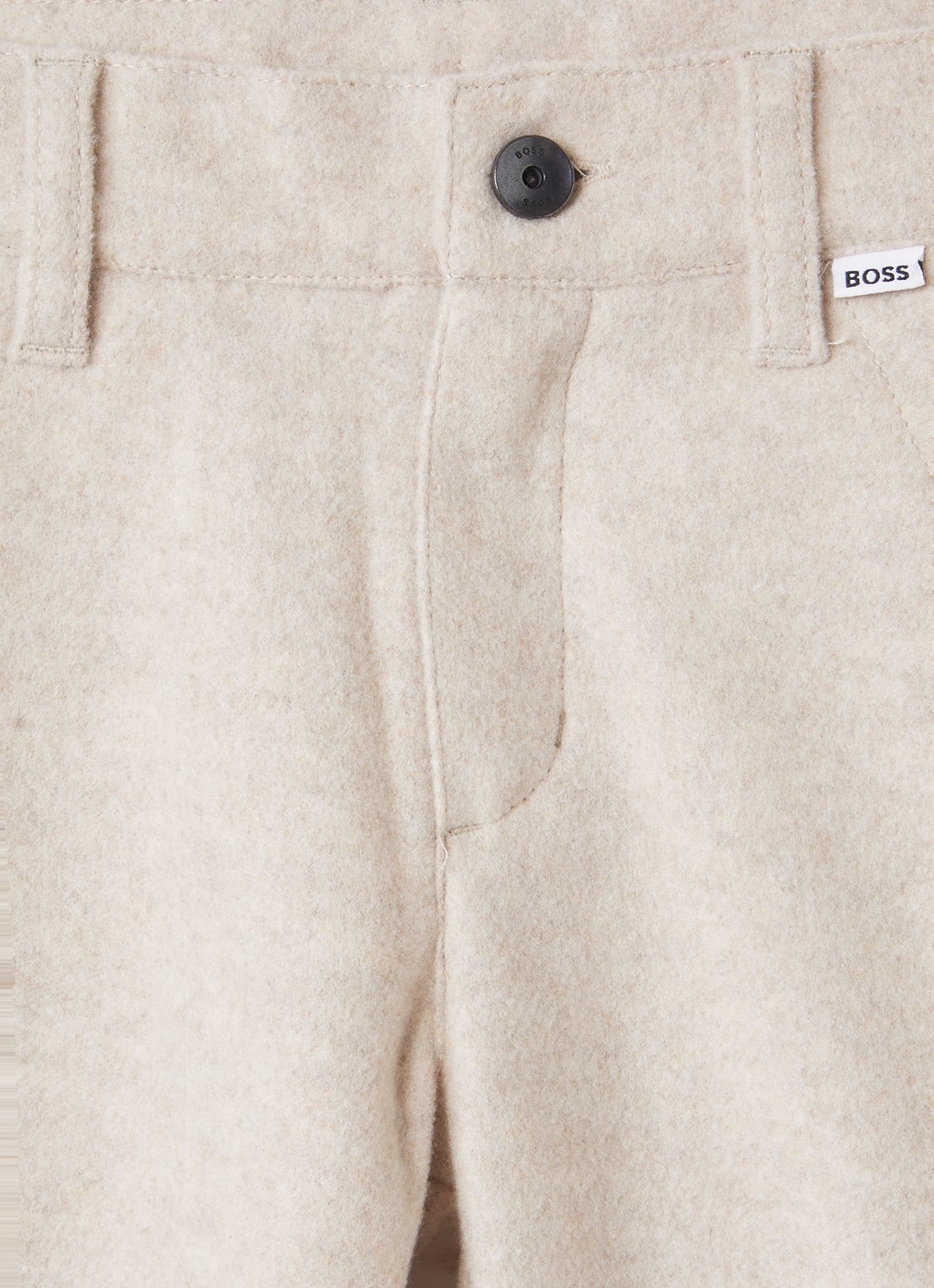 BOSS Slim fit broek van flanel - detail beige
