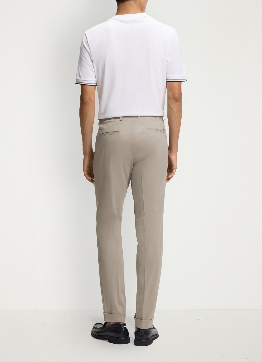 BOSS Slim-fit broek van wasbaar stretchkatoen - detail 5 beige