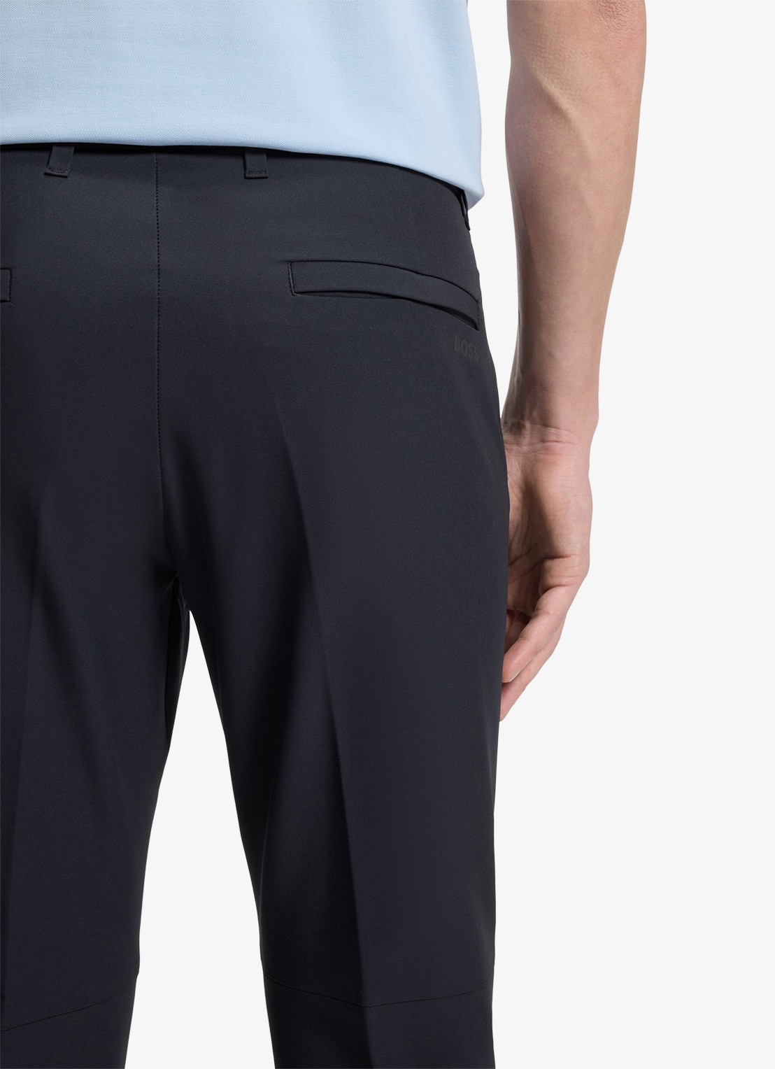 BOSS Slim-fit broek van waterafstotend stretchmateriaal - detail 2 dark blue-402 / blauw