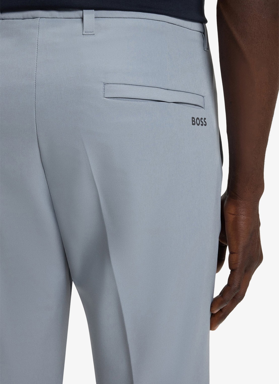 BOSS Slim-fit broek van waterafstotend stretchmateriaal - detail 3 dark grey-026 / grijs