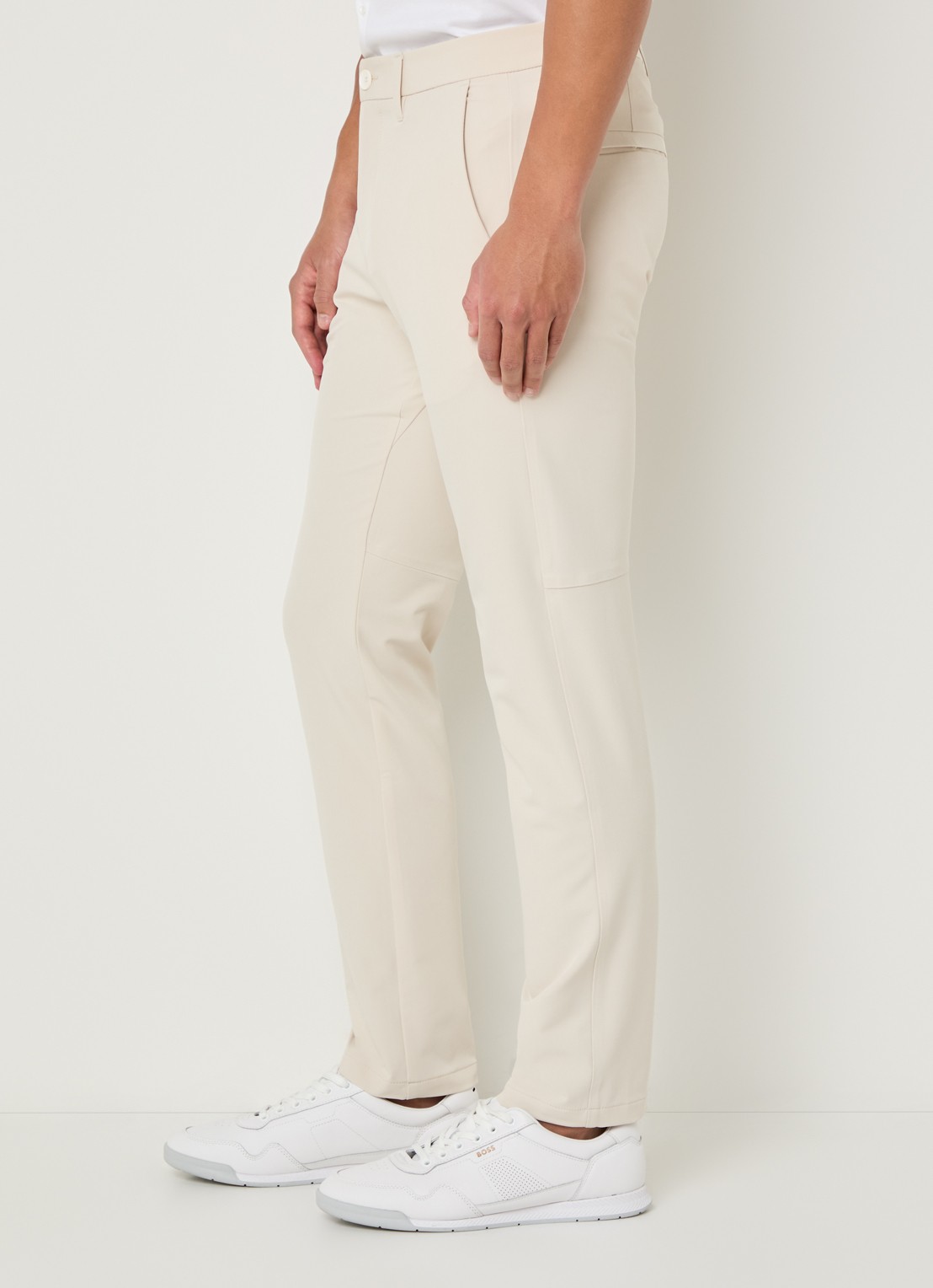 BOSS Slim-fit broek van waterafstotend stretchmateriaal - detail 5 open white-131 / wit