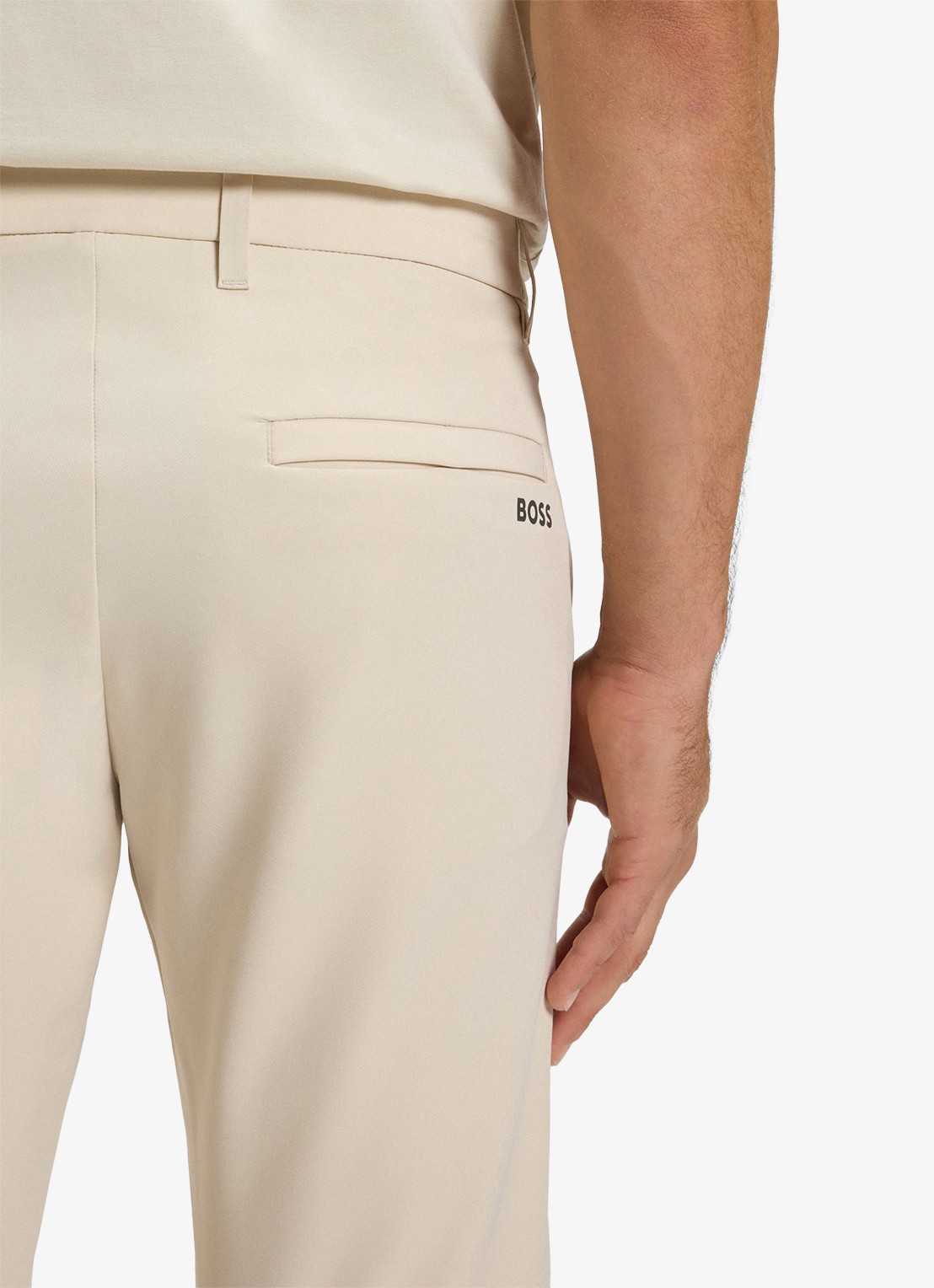 BOSS Slim-fit broek van waterafstotend stretchmateriaal - detail 7 open white-131 / wit