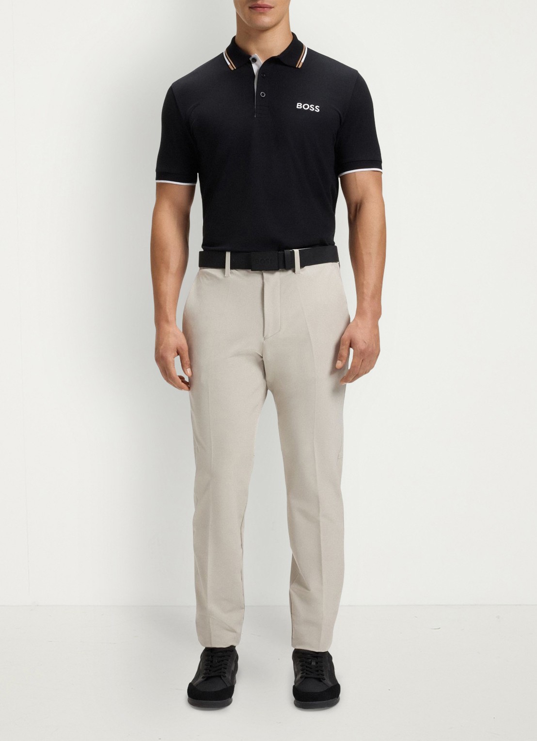 BOSS Slim-fit broek van waterafstotend stretchmateriaal - voorkant 4 light beige-271 / beige