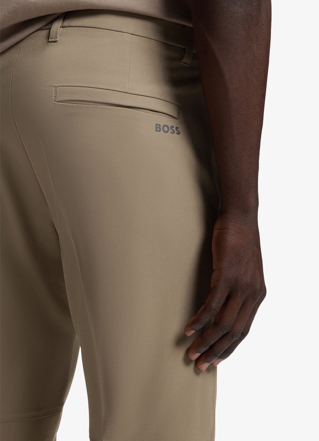 BOSS Slim-fit broek van waterafstotend stretchmateriaal - detail 5 light /pastel green-334 / groen