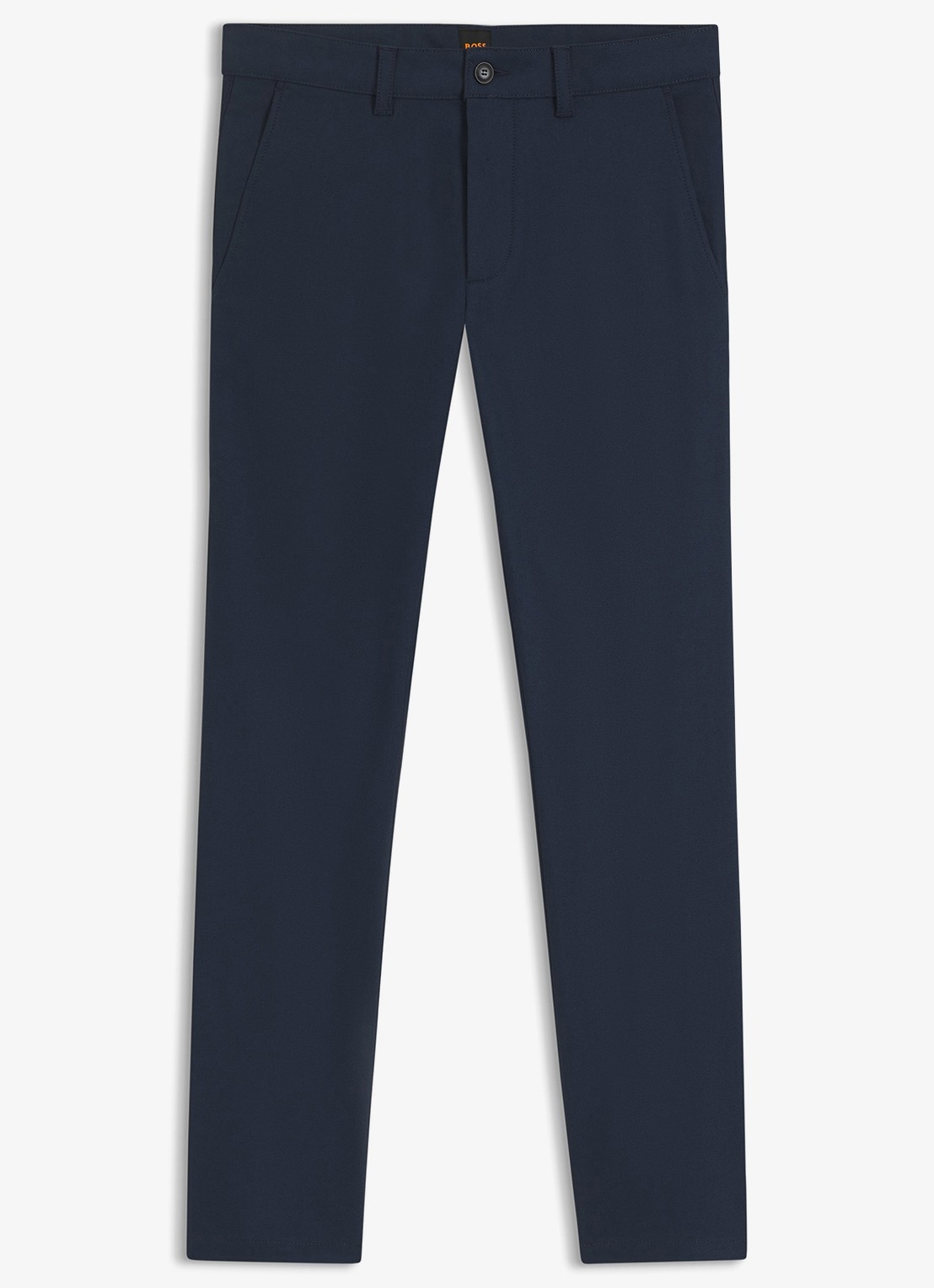 BOSS Slim fit chino met steekzakken - voorkant donkerblauw