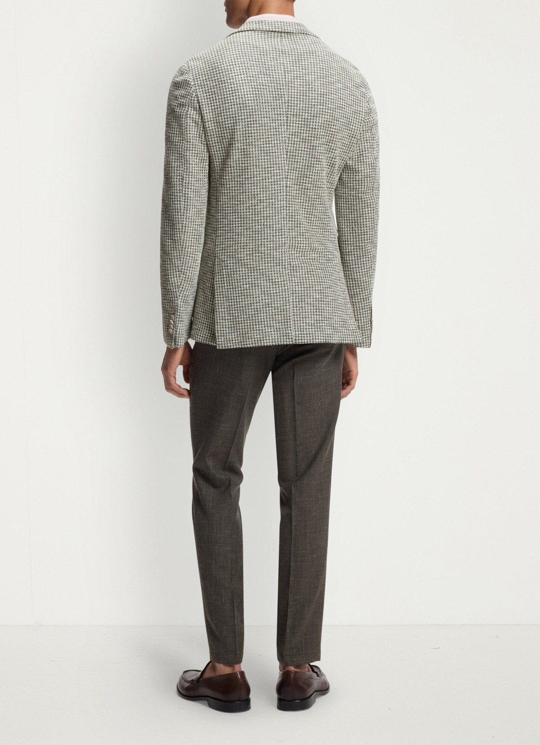 BOSS Slim fit colbert in katoenblend - achterkant 5 lichtgroen
