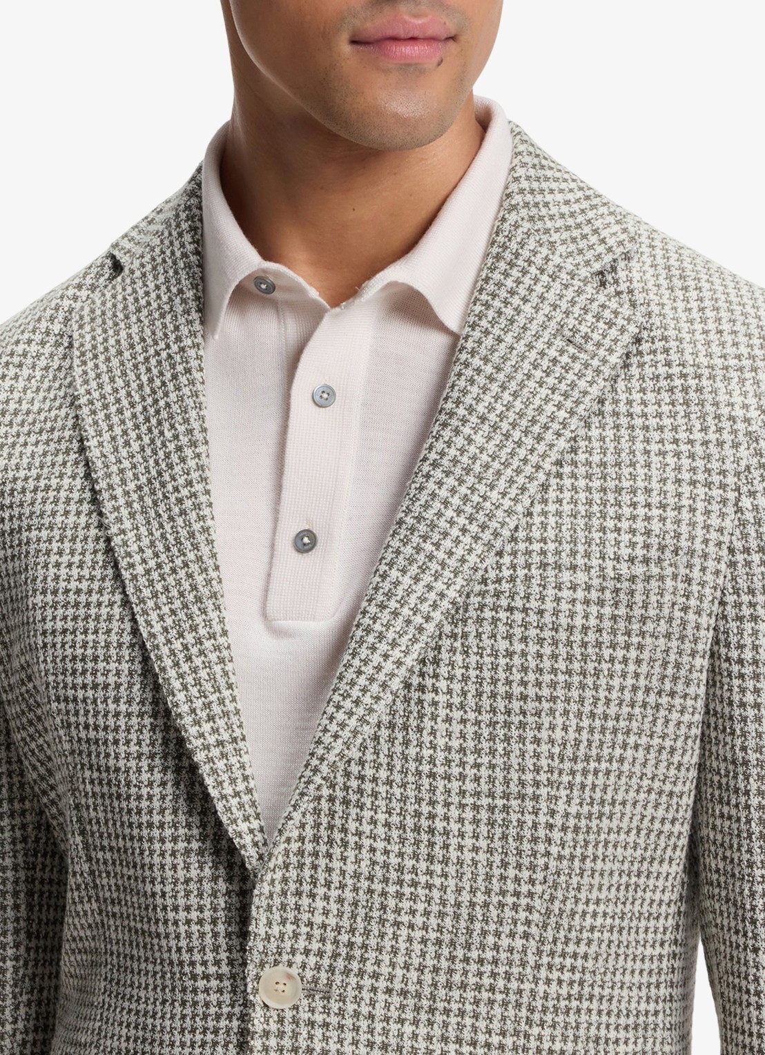 BOSS Slim fit colbert in katoenblend - detail 3 lichtgroen