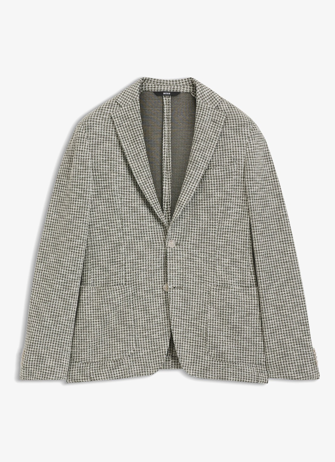 BOSS Slim fit colbert in katoenblend - voorkant lichtgroen