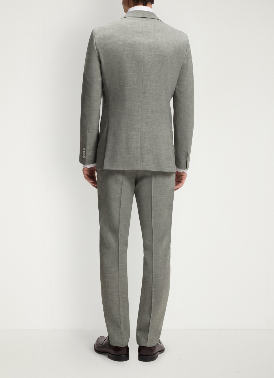 BOSS Slim fit colbert in wolblend met klepzakken - achterkant 6 grijs