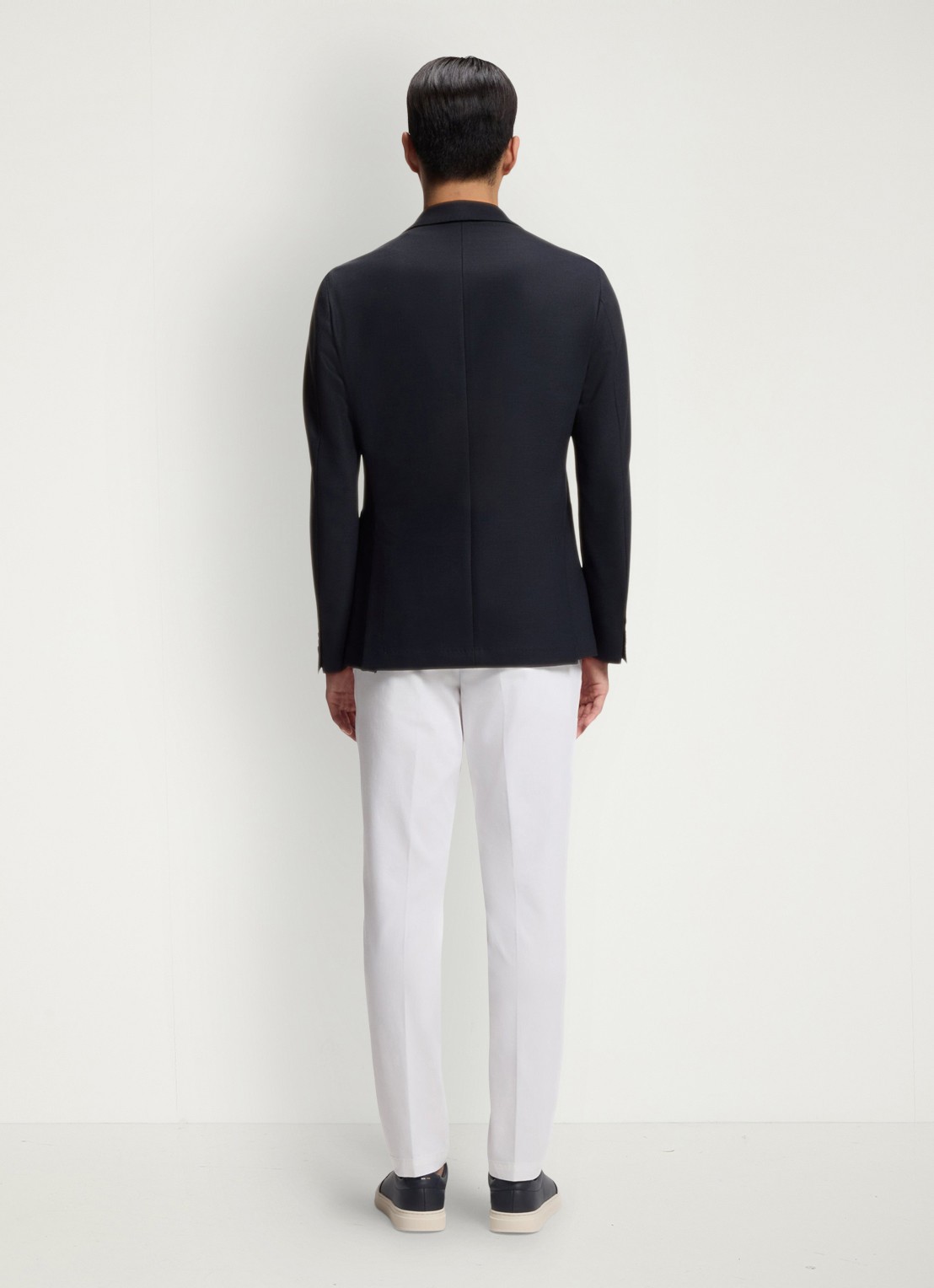 BOSS Slim fit colbert in wolblend - achterkant donkerblauw