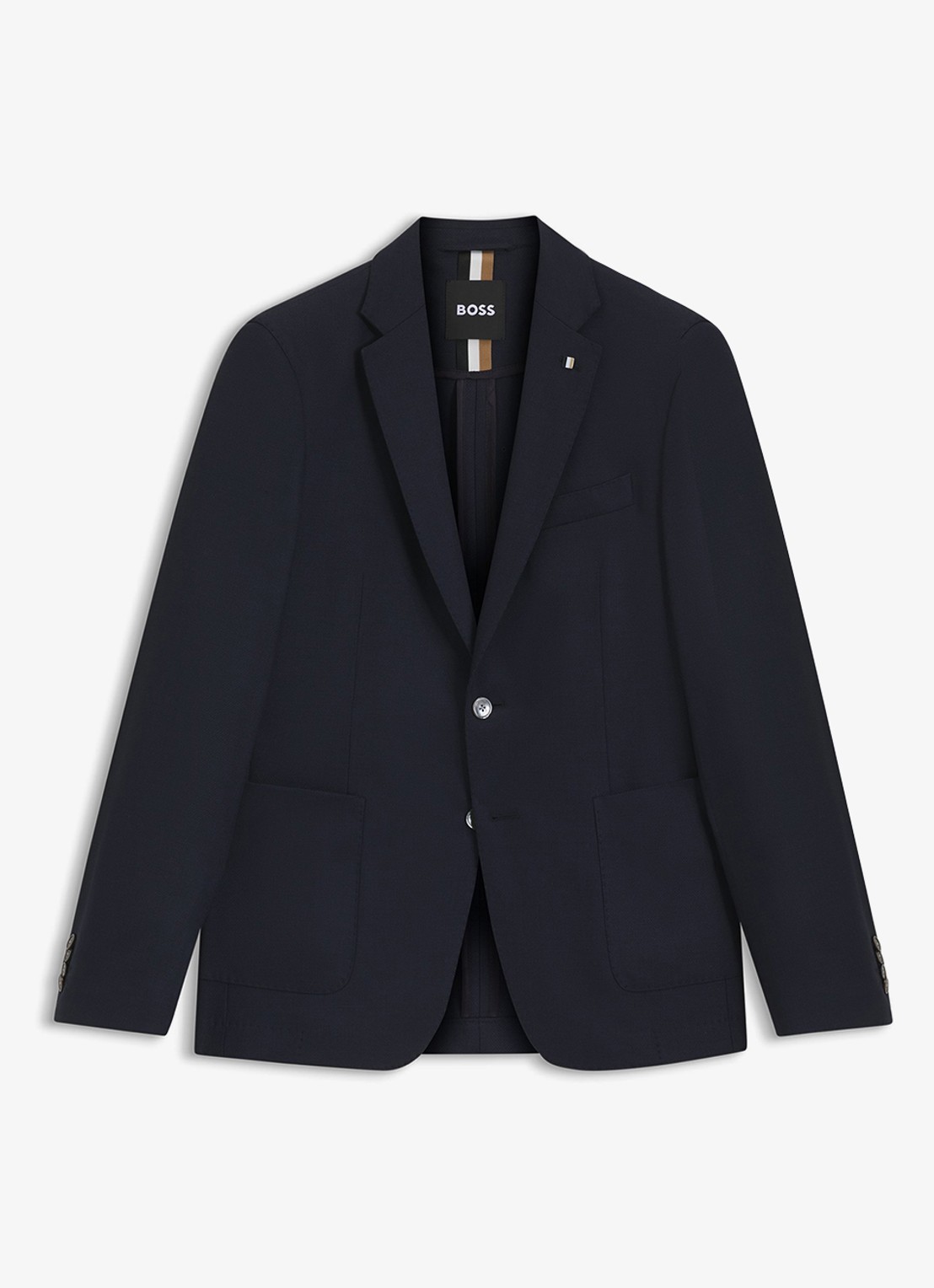BOSS Slim fit colbert in wolblend - voorkant 4 donkerblauw