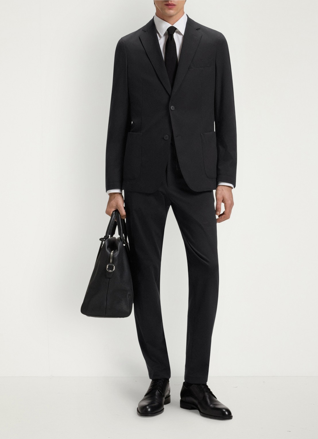 BOSS Slim fit colbert met borstzak - voorkant 2 zwart