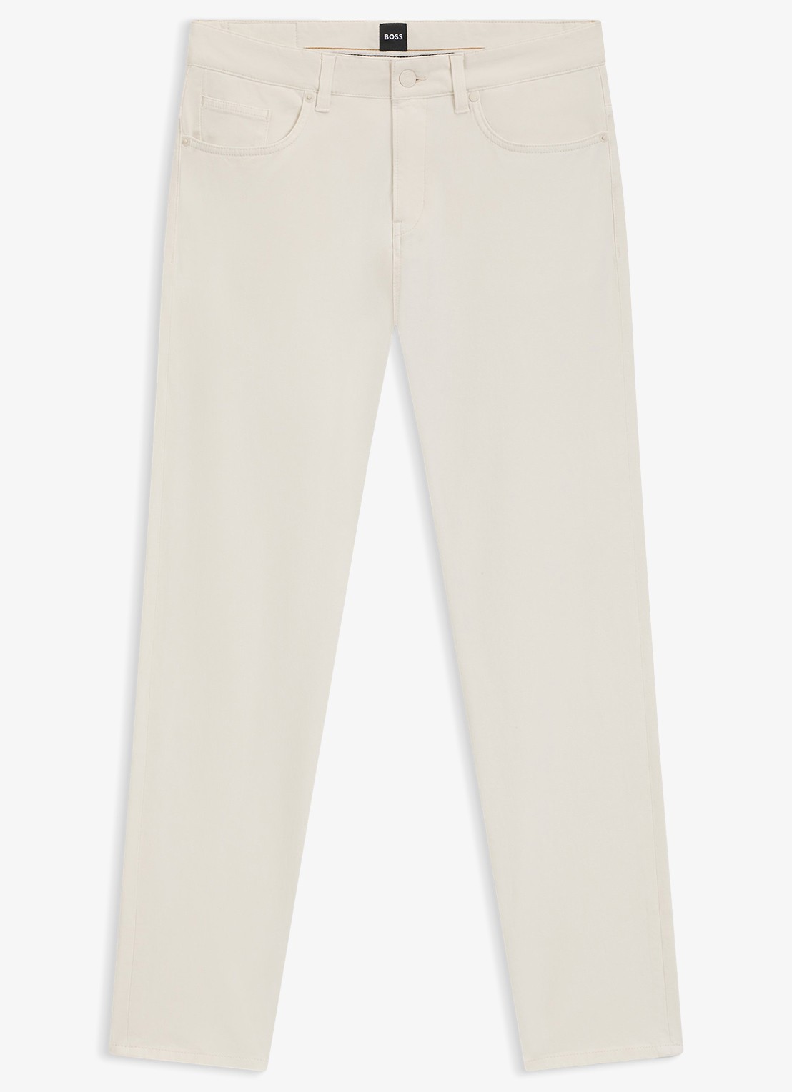 BOSS Slim-fit Delaware-broek van katoenen gabardine met stretch - voorkant 2 wit