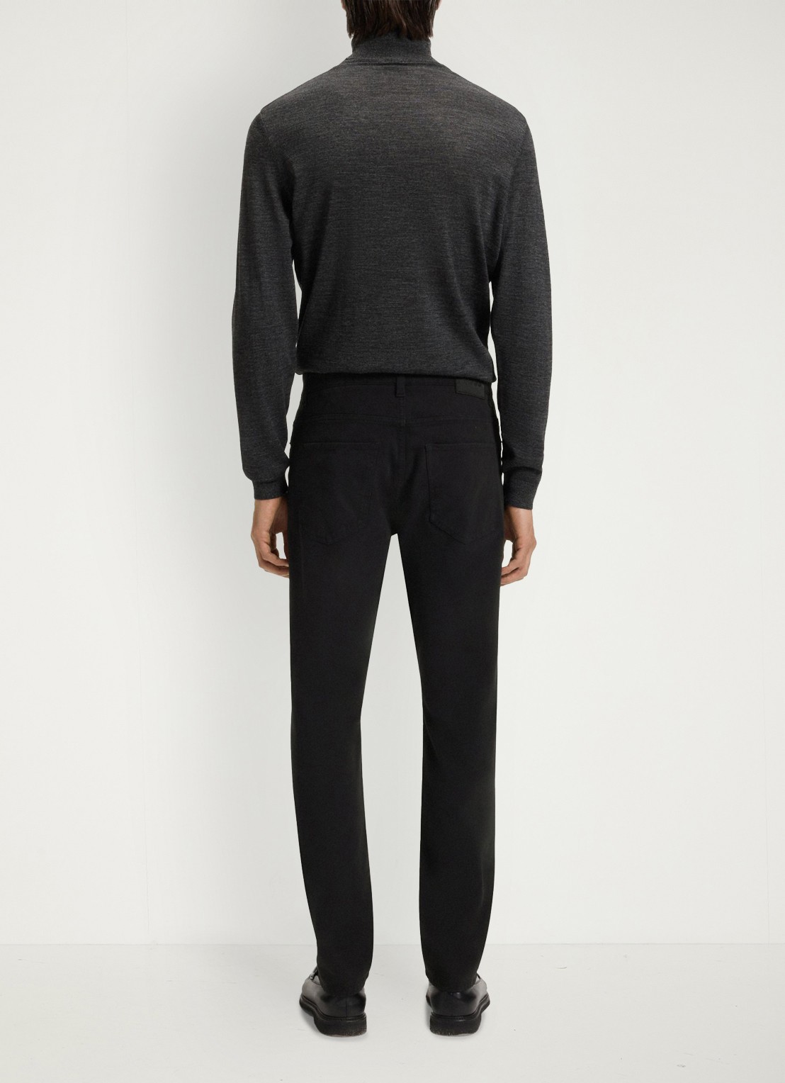 BOSS Slim-fit Delaware-broek van katoenen gabardine met stretch - achterkant 4 zwart