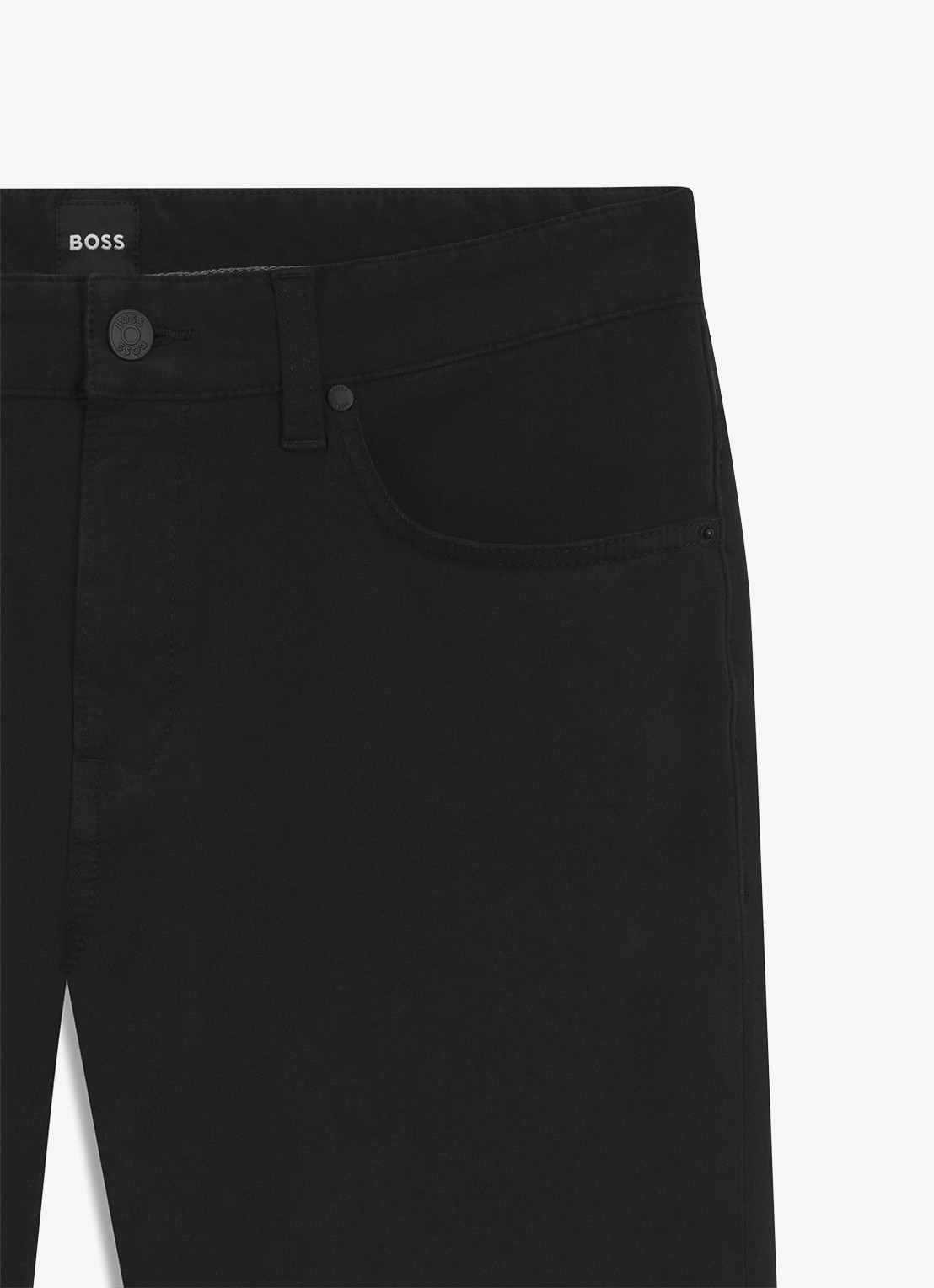 BOSS Slim-fit Delaware-broek van katoenen gabardine met stretch - detail 3 zwart