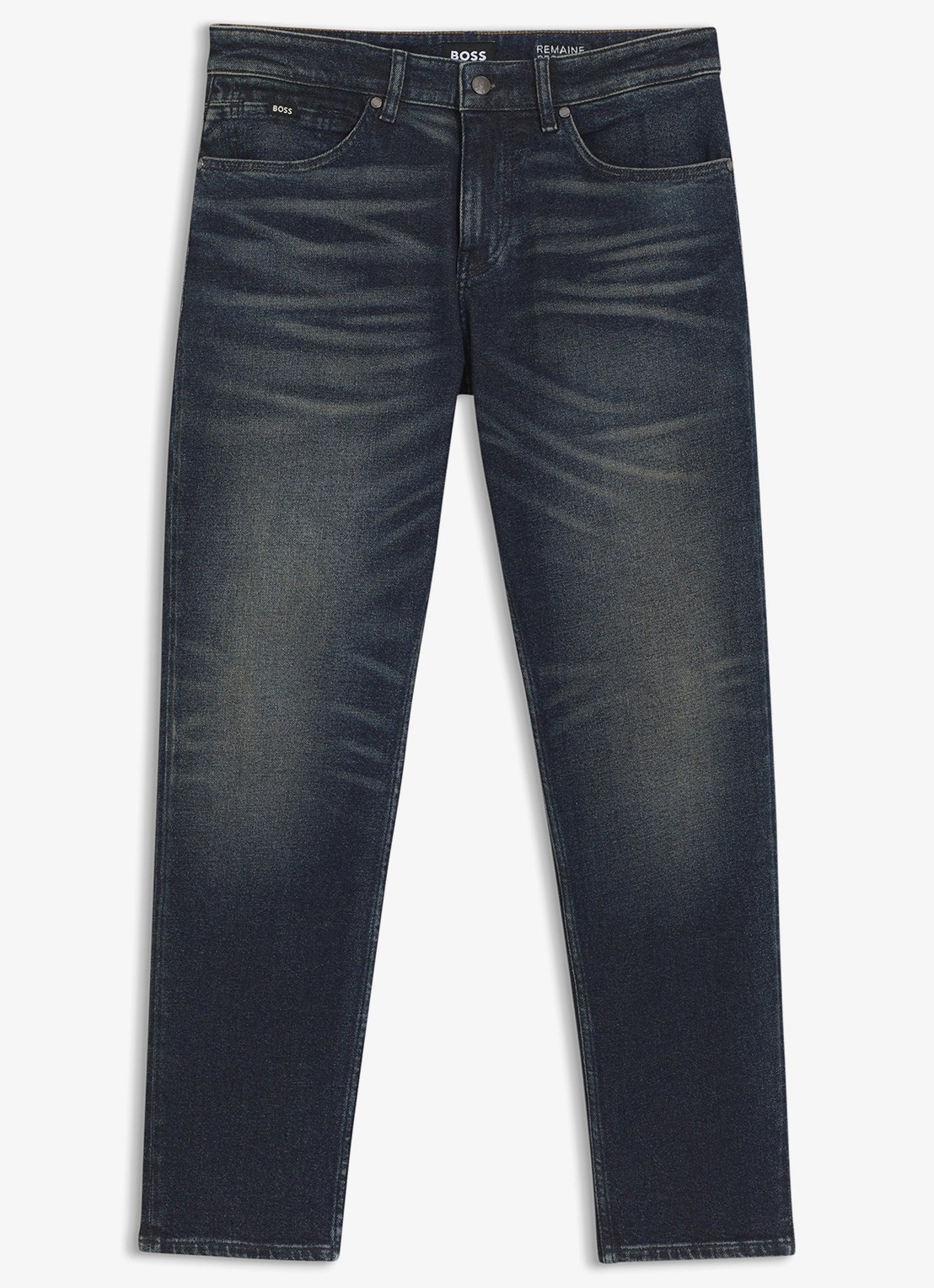BOSS Slim fit jeans in katoenblend - voorkant 2 denim