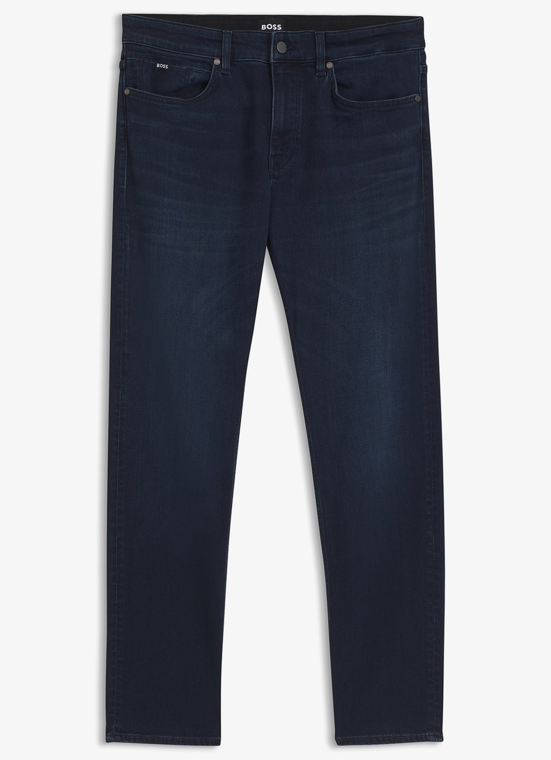 BOSS Slim fit jeans in katoenblend - voorkant dark blue-403 / blauw