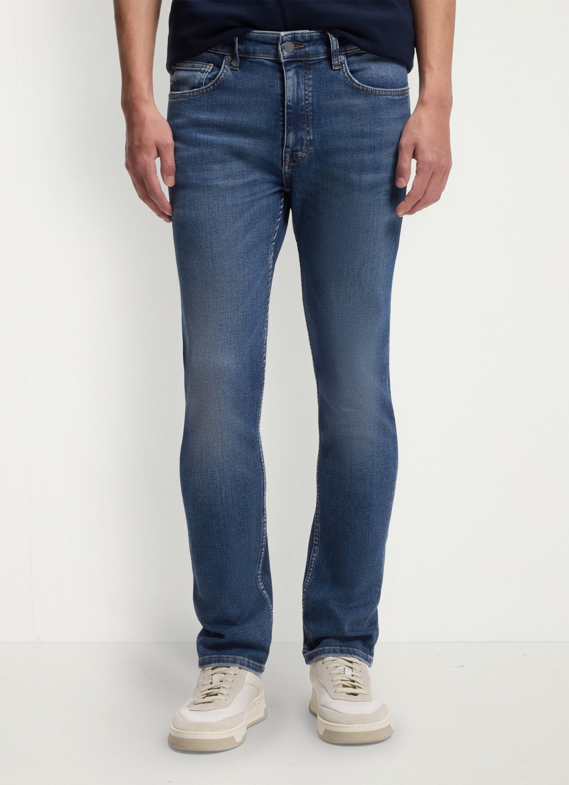 BOSS Slim fit jeans met steekzakken - detail 4 donkerblauw