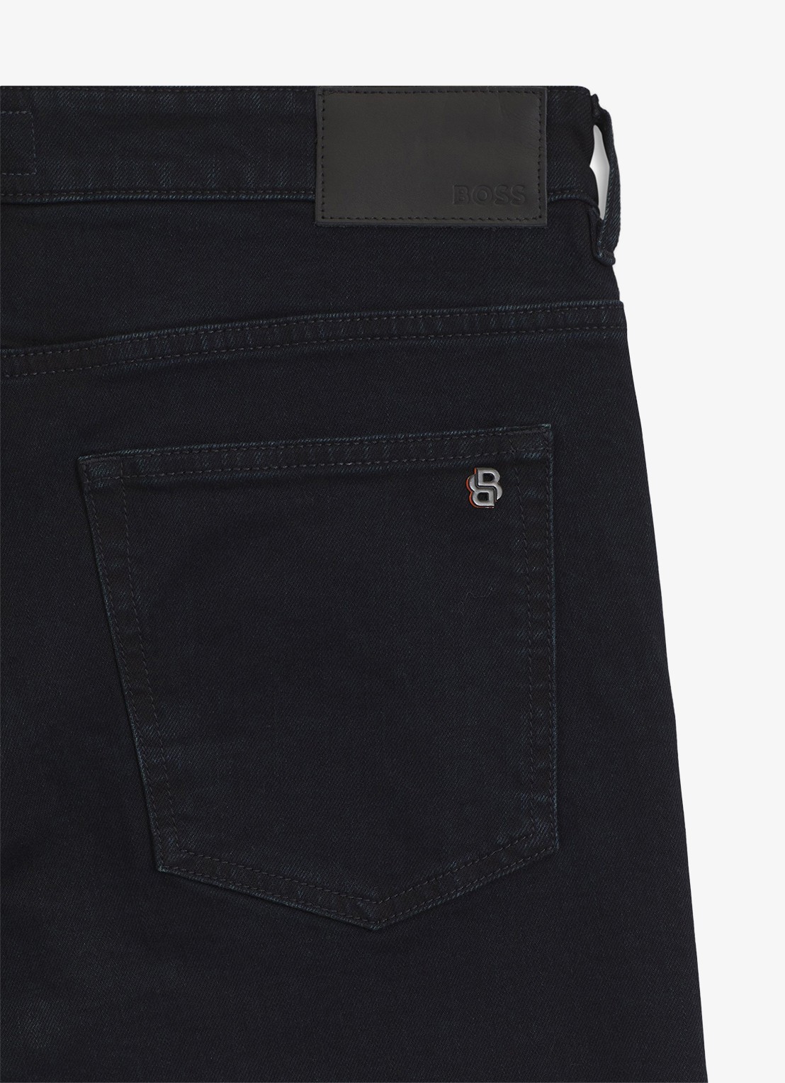 BOSS Slim fit jeans met steekzakken - detail donkerblauw