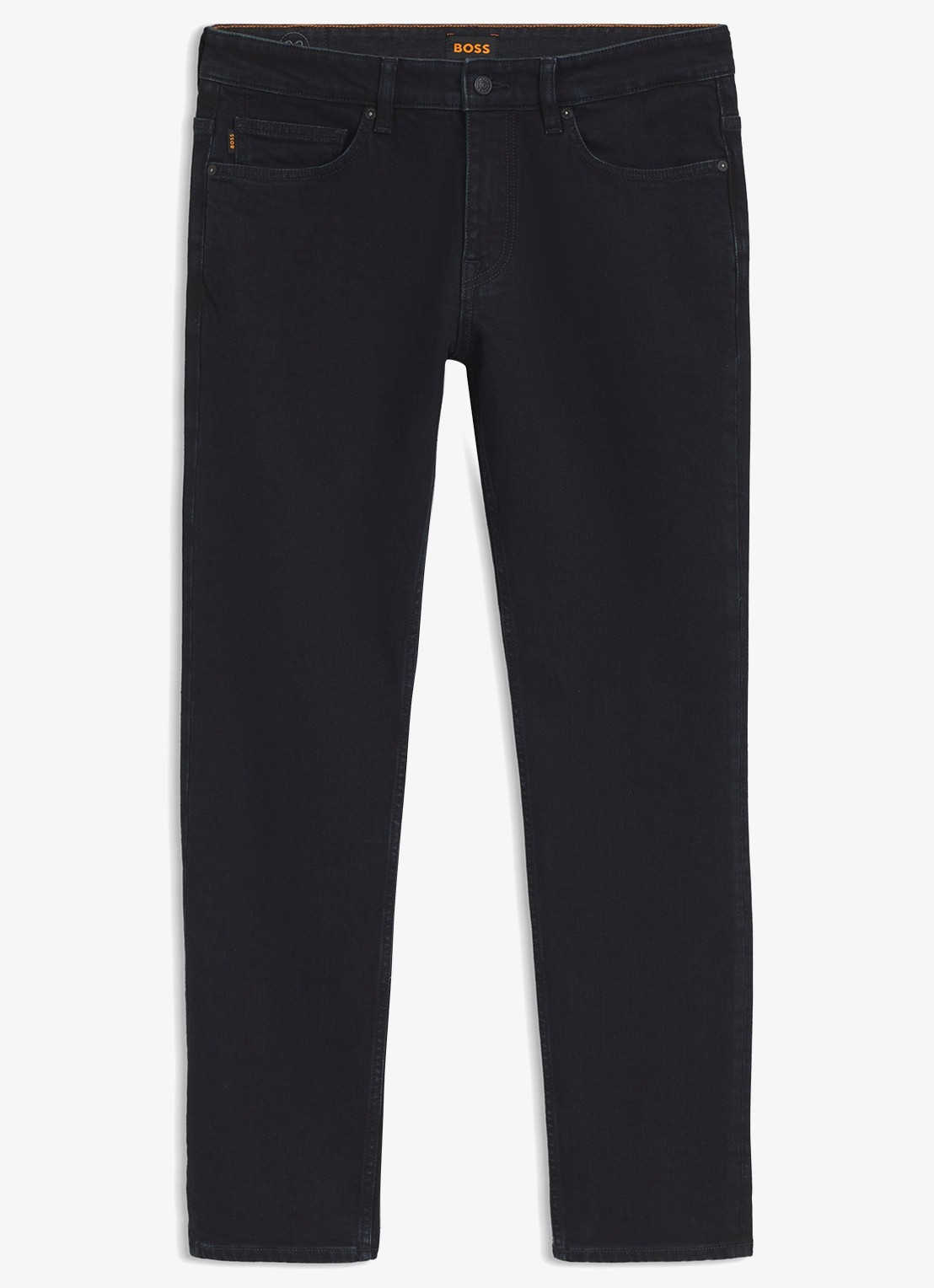 BOSS Slim fit jeans met steekzakken - voorkant 2 donkerblauw