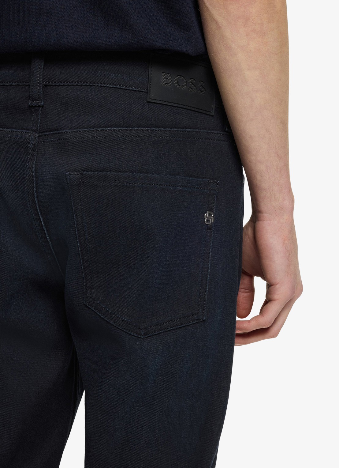 BOSS Slim fit jeans met steekzakken - detail 2 donkerblauw