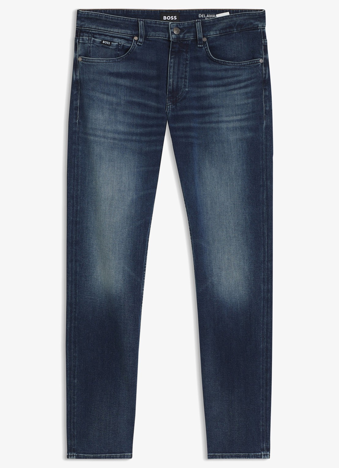 BOSS Slim fit jeans met steekzakken - voorkant bright blue-435 / blauw