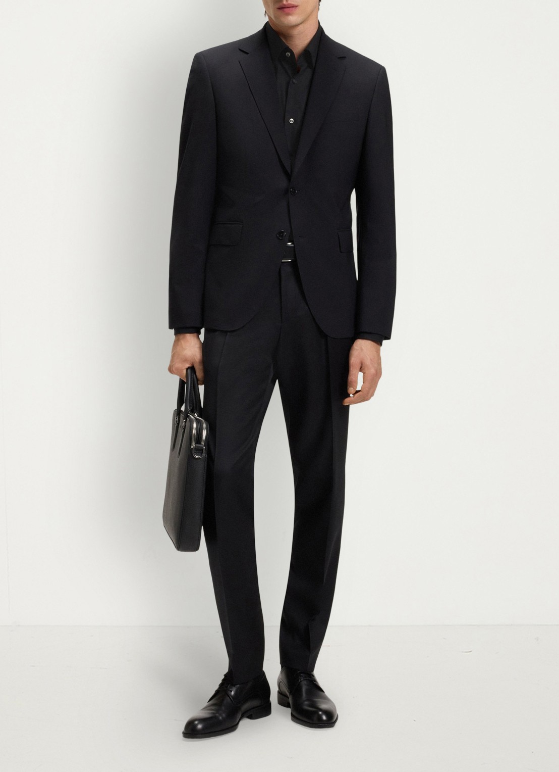 BOSS Slim-fit overhemd in gemakkelijk te strijken katoenen popeline met stretch - voorkant 6 black-001 / zwart