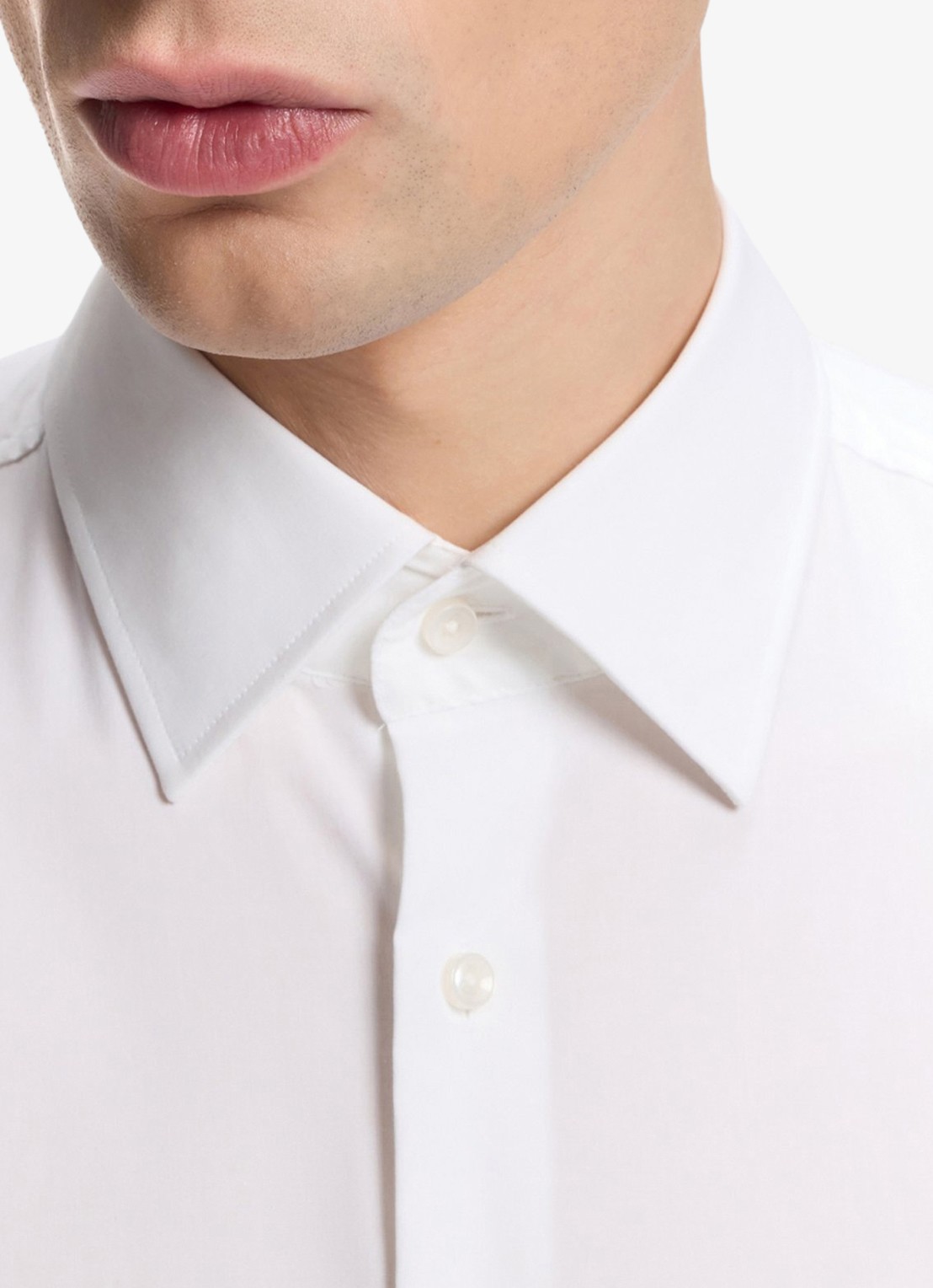 BOSS Slim-fit overhemd in gemakkelijk te strijken katoenen popeline met stretch - detail 3 white-100 / wit