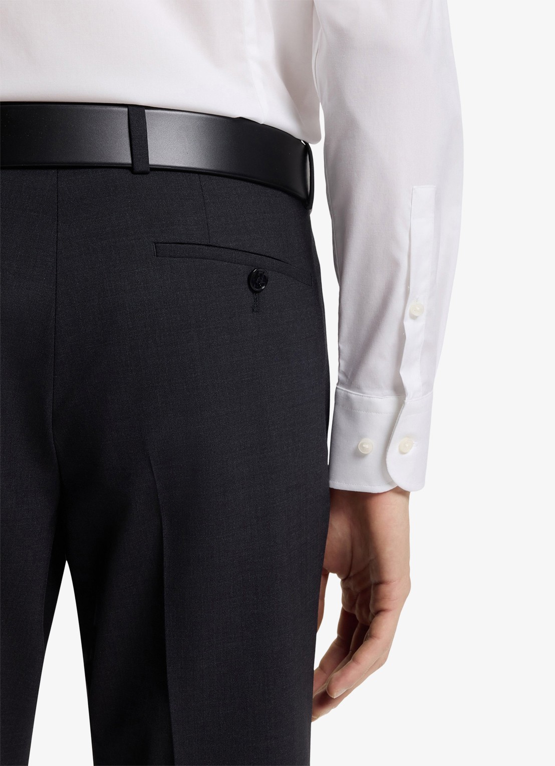BOSS Slim-fit overhemd in gemakkelijk te strijken katoenen popeline met stretch - detail 4 white-100 / wit