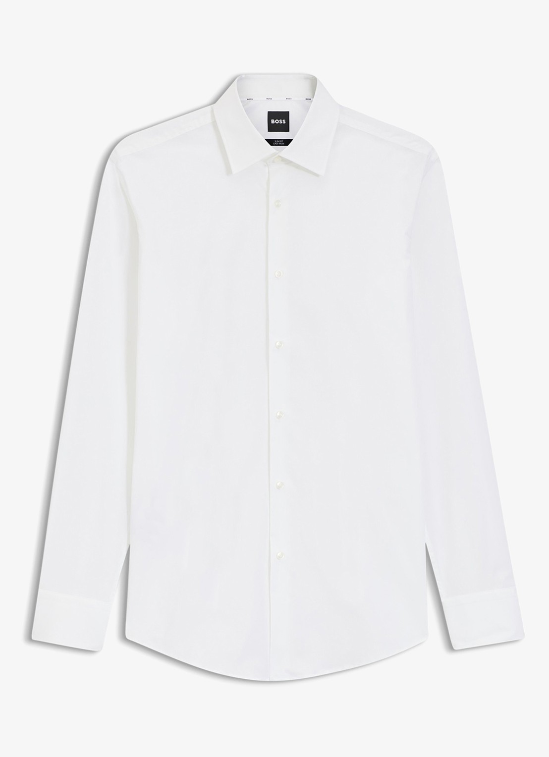 BOSS Slim-fit overhemd in gemakkelijk te strijken katoenen popeline met stretch - voorkant 5 white-100 / wit