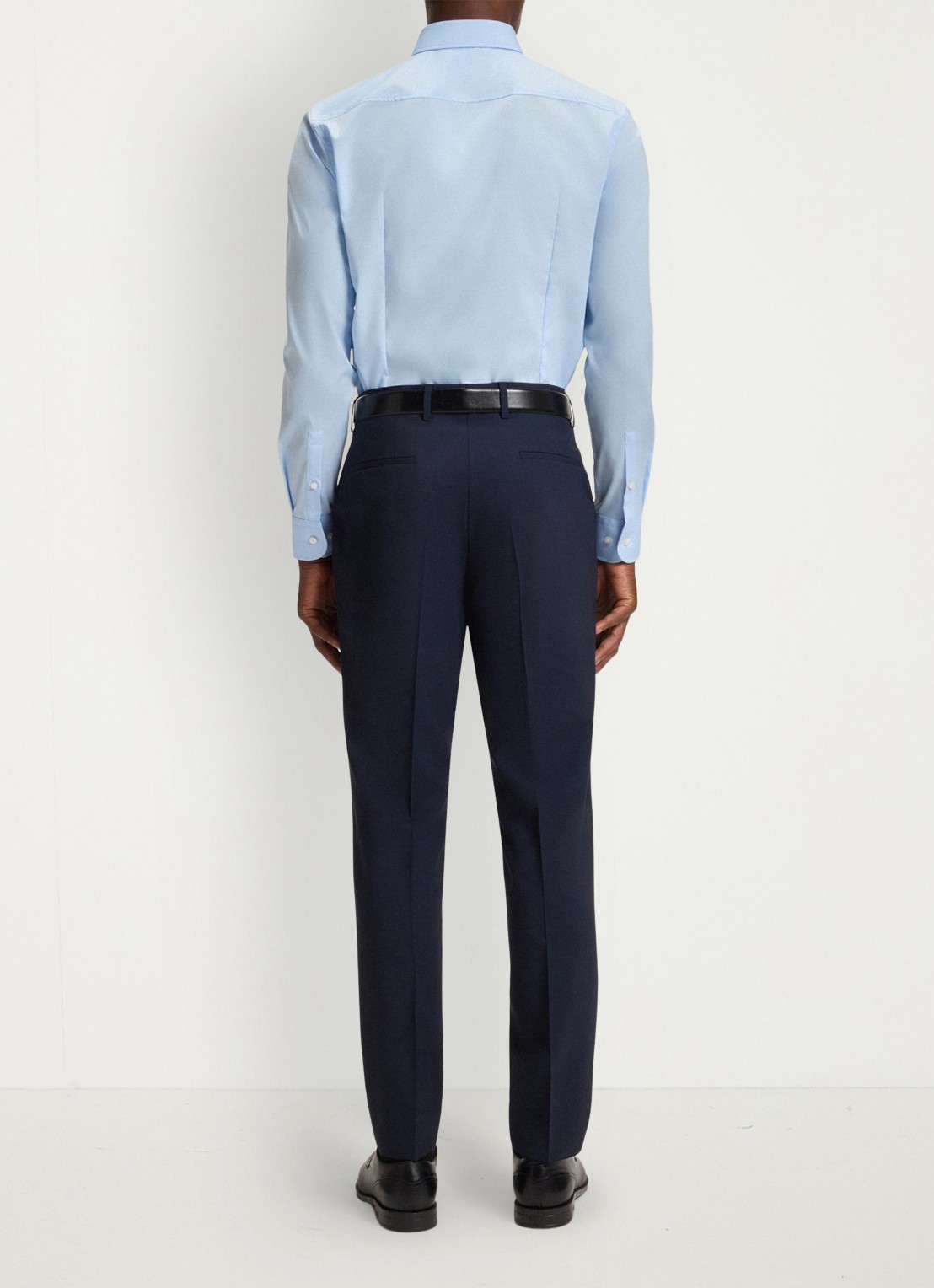 BOSS Slim-fit overhemd in gemakkelijk te strijken katoenen popeline met stretch - achterkant 4 light/pastel blue-452 / blauw