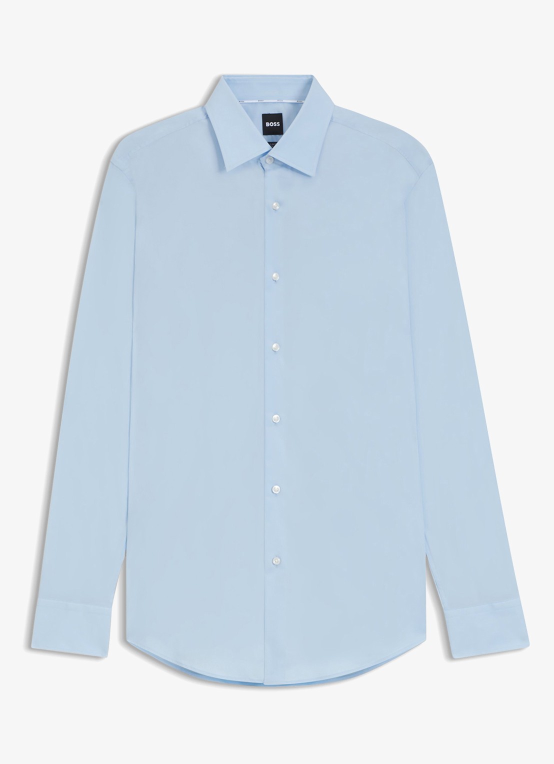 BOSS Slim-fit overhemd in gemakkelijk te strijken katoenen popeline met stretch - voorkant 5 light/pastel blue-452 / blauw