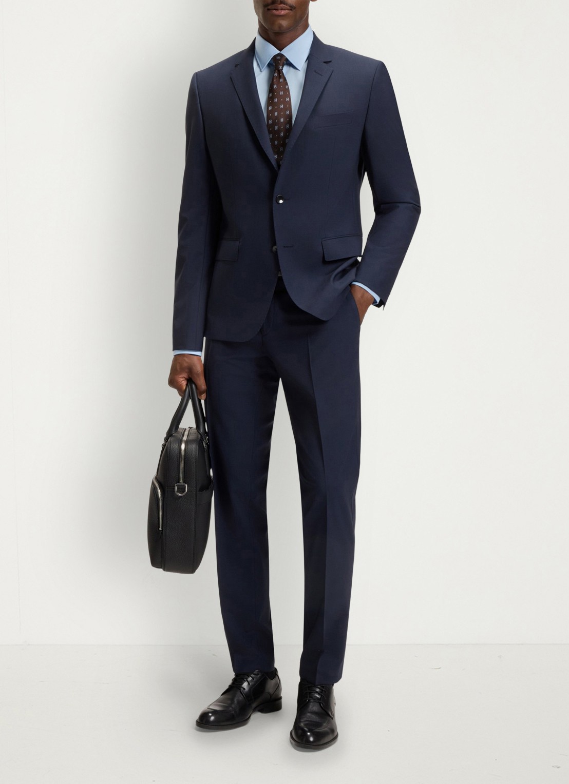 BOSS Slim-fit overhemd in gemakkelijk te strijken katoenen popeline met stretch - voorkant 6 light/pastel blue-452 / blauw