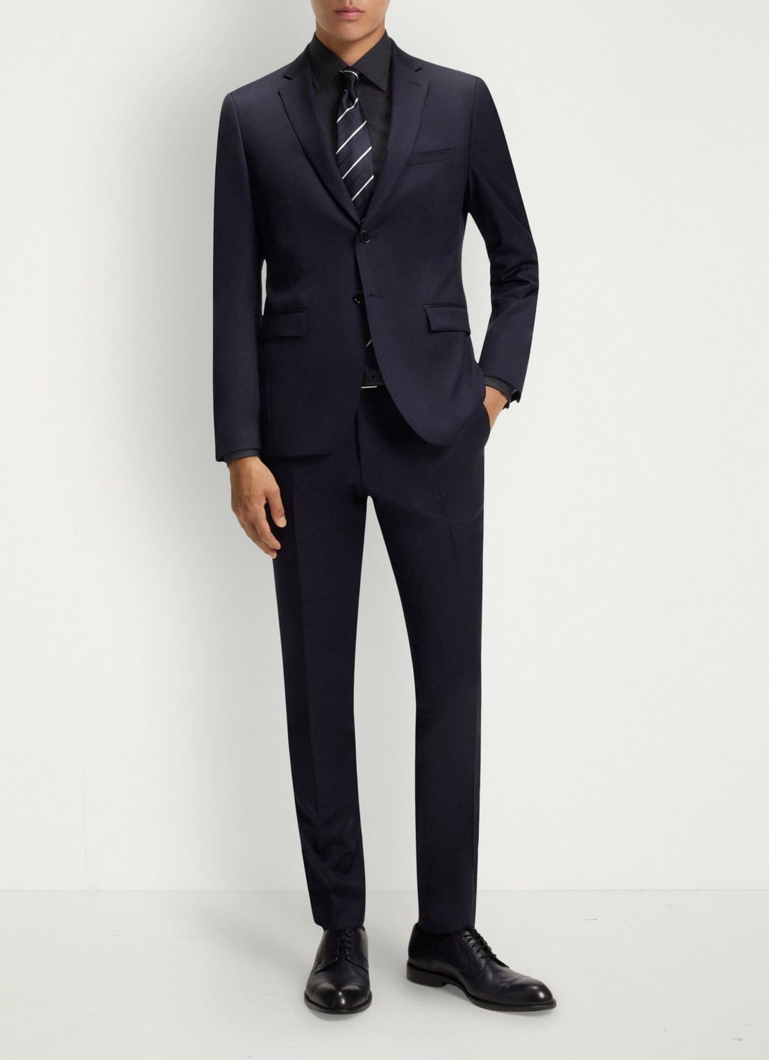 BOSS Slim-fit overhemd in gemakkelijk te strijken katoenen popeline met stretch - voorkant 5 dark blue-404 / blauw