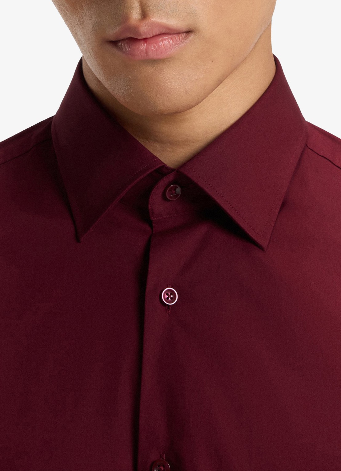 BOSS Slim-fit overhemd in gemakkelijk te strijken katoenen popeline met stretch - detail 2 dark red-602 / rood