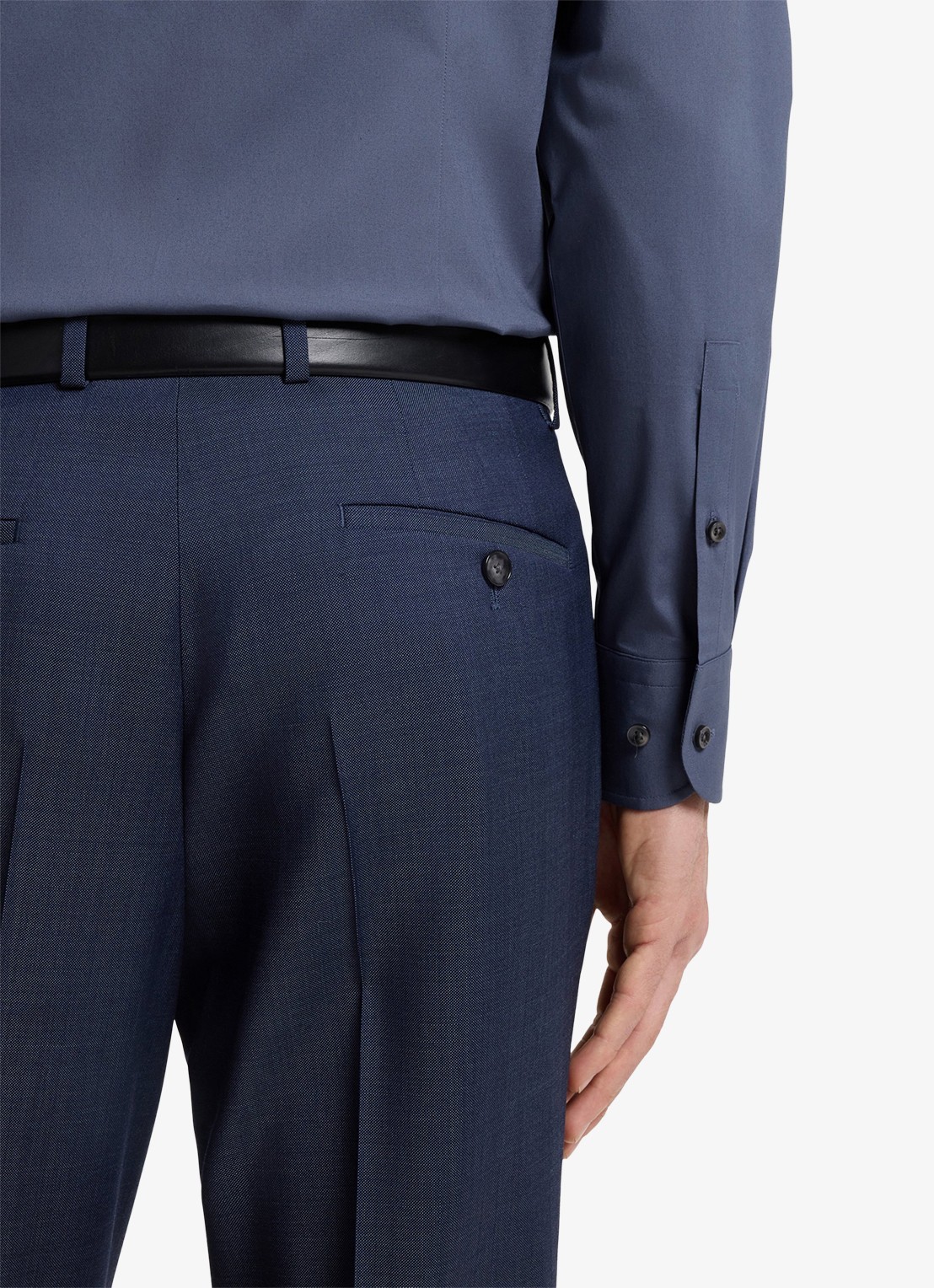 BOSS Slim-fit overhemd in gemakkelijk te strijken katoenen popeline met stretch - detail 4 open blue-466 / blauw