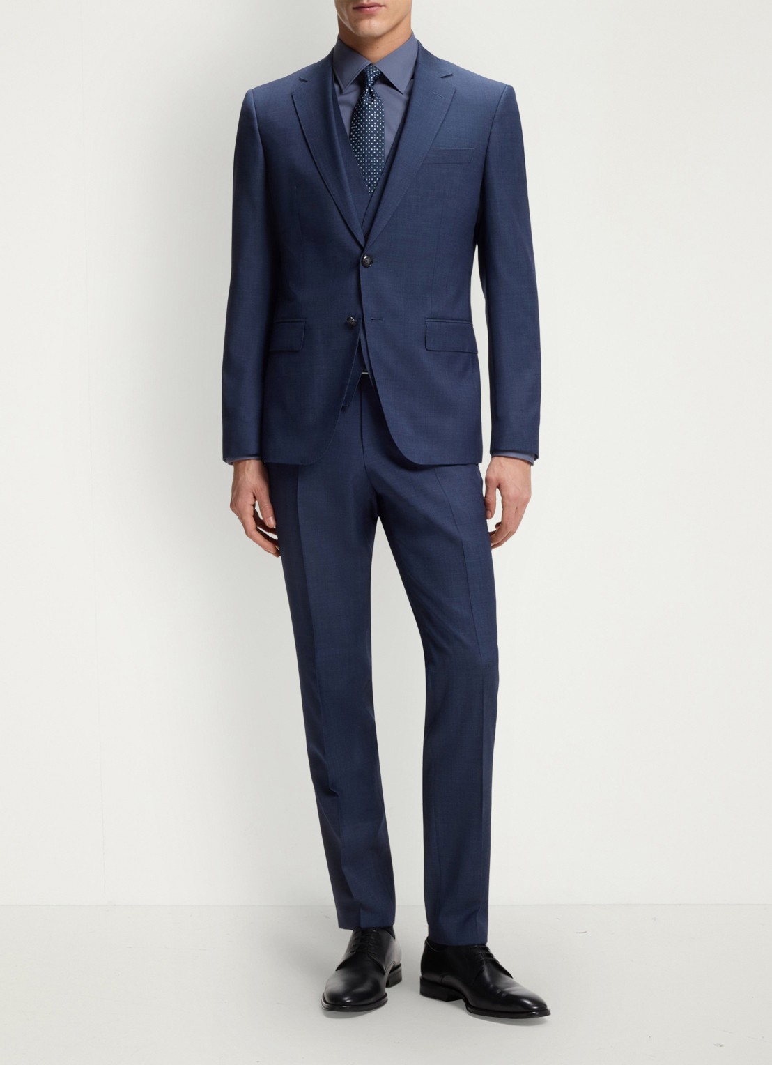 BOSS Slim-fit overhemd in gemakkelijk te strijken katoenen popeline met stretch - voorkant 6 open blue-466 / blauw
