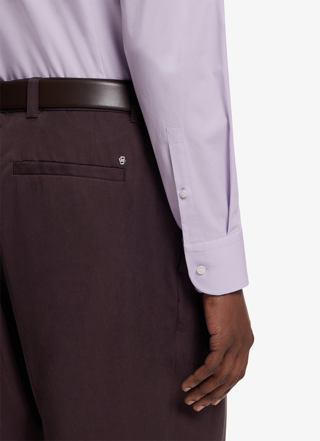 BOSS Slim-fit overhemd in gemakkelijk te strijken katoenen popeline met stretch - detail 3 light/pastel purple-533 / paars