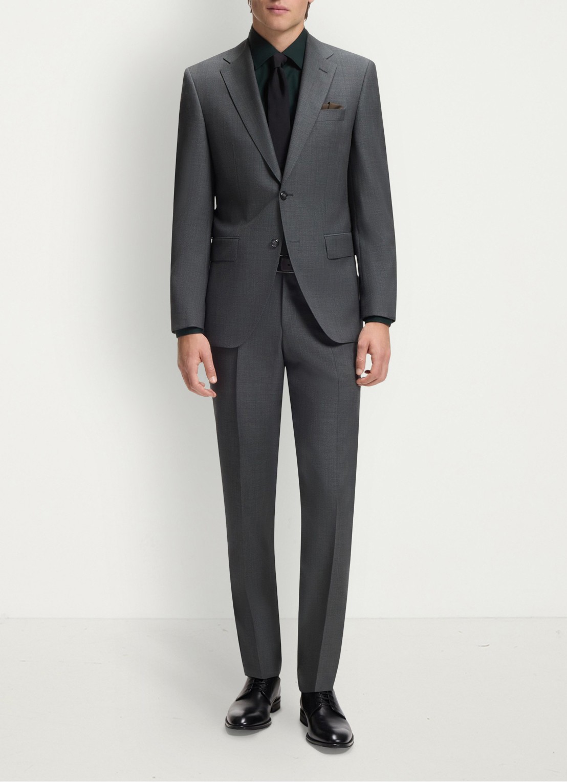 BOSS Slim-fit overhemd in gemakkelijk te strijken katoenen popeline met stretch - voorkant 5 open green-350 / groen