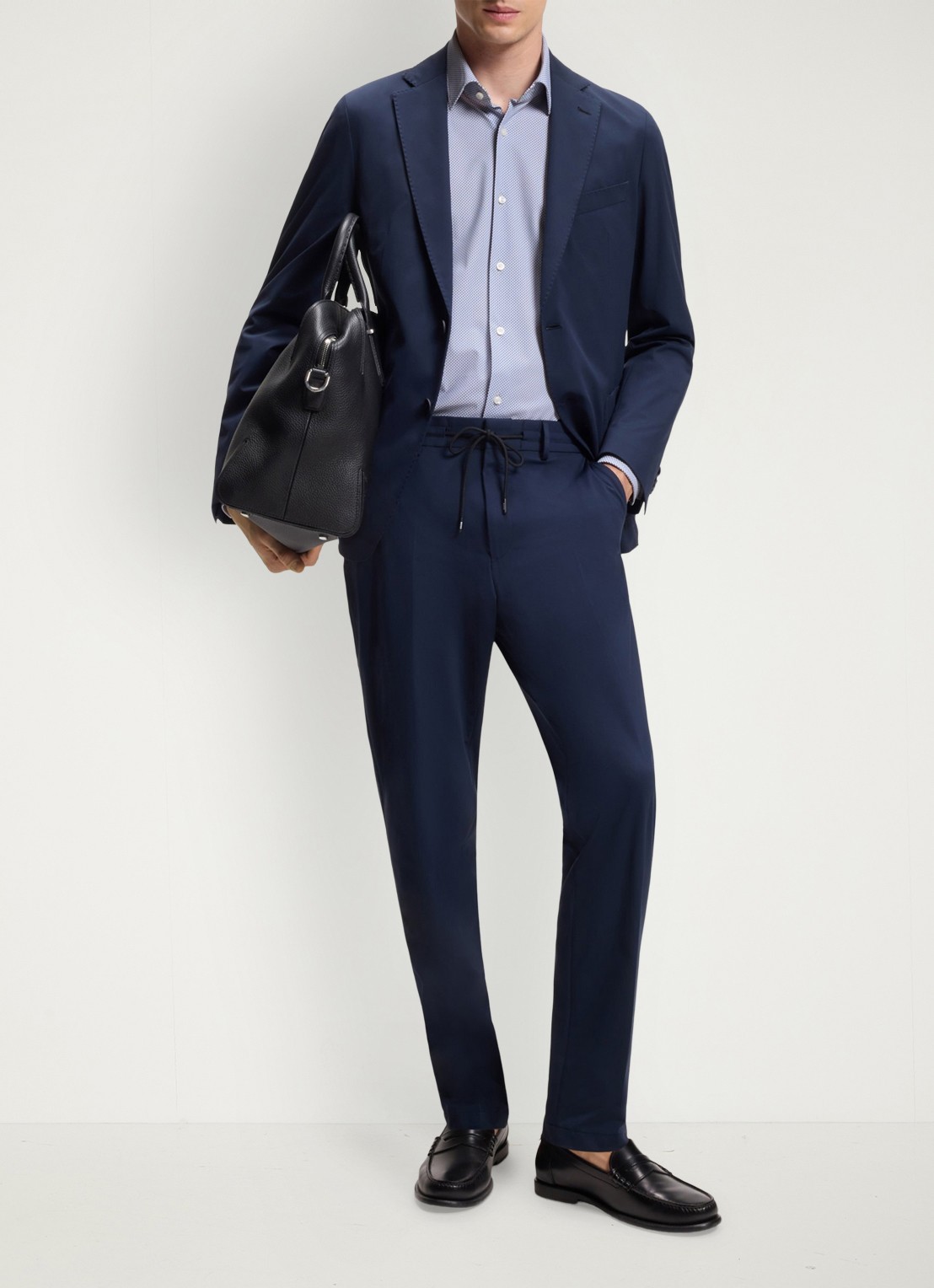 BOSS Slim fit overhemd met grafische print - voorkant 2 light/pastel blue-452 / lichtblauw